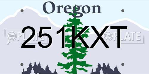 251KXT Oregon License Plate