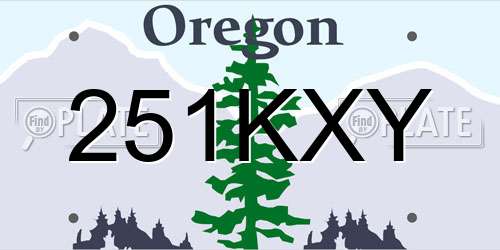 251KXY Oregon License Plate