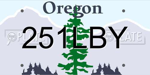 251LBY Oregon License Plate