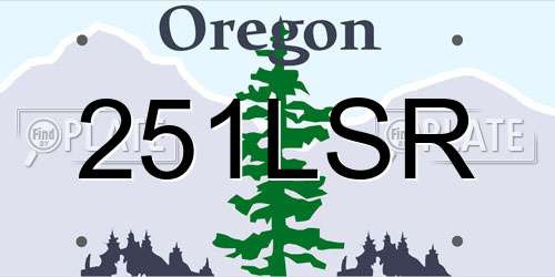 251LSR Oregon License Plate