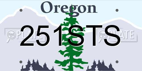 251STS Oregon License Plate