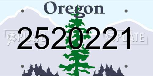 2520221 Oregon License Plate