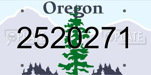 2520271 Oregon License Plate