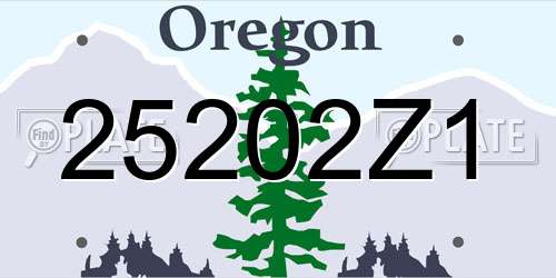 25202Z1 Oregon License Plate