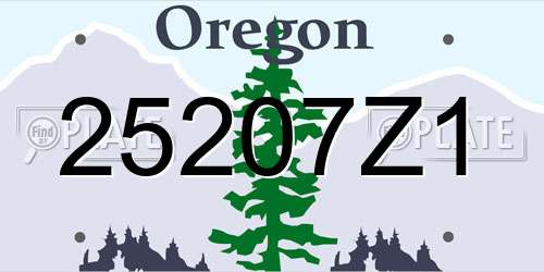 25207Z1 Oregon License Plate