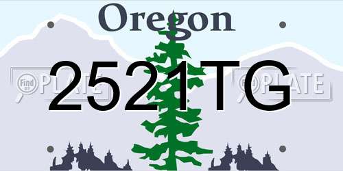 2521TG Oregon License Plate