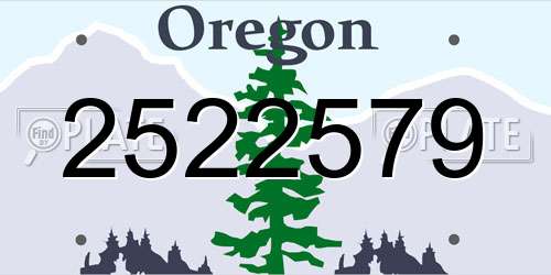 2522579 Oregon License Plate