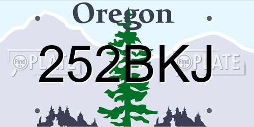 252BKJ Oregon License Plate