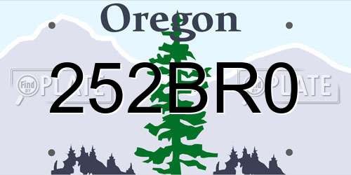 252BR0 Oregon License Plate