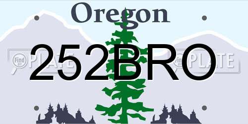 252BRO Oregon License Plate