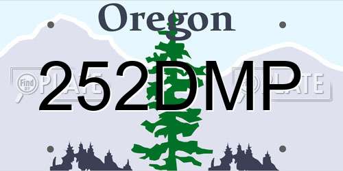 252DMP Oregon License Plate