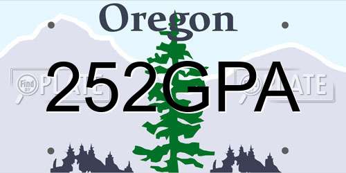 252GPA Oregon License Plate
