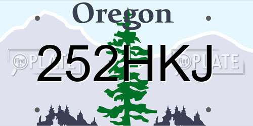 252HKJ Oregon License Plate
