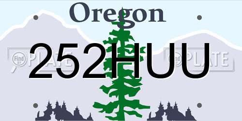 252HUU Oregon License Plate