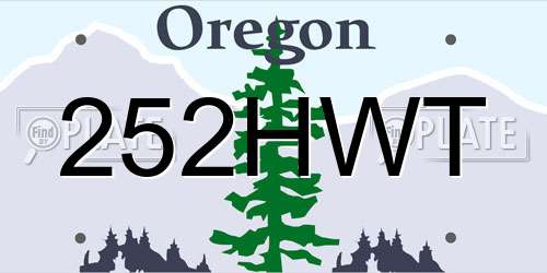 252HWT Oregon License Plate