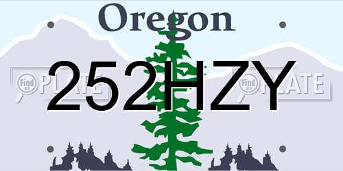 252HZY Oregon License Plate