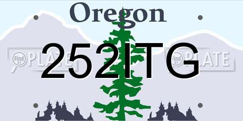 252ITG Oregon License Plate