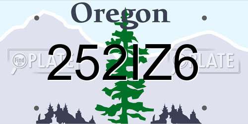252IZ6 Oregon License Plate