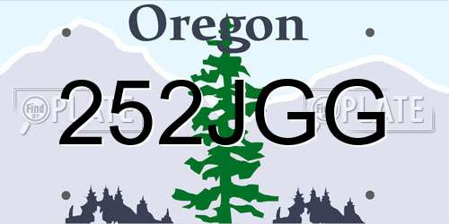252JGG Oregon License Plate