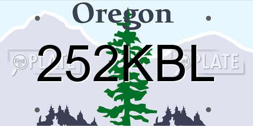 252KBL Oregon License Plate