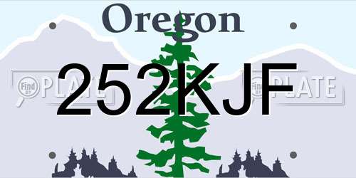 252KJF Oregon License Plate