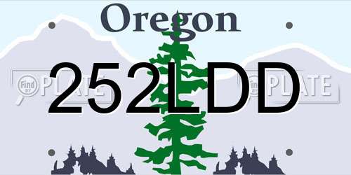 252LDD Oregon License Plate