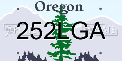 252LGA Oregon License Plate