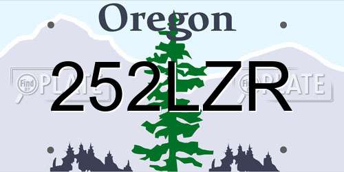 252LZR Oregon License Plate