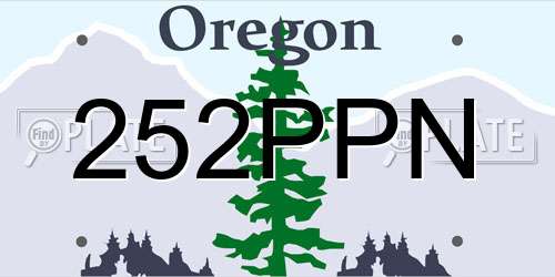 252PPN Oregon License Plate
