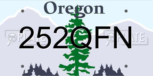 252QFN Oregon License Plate
