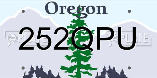 252QPU Oregon License Plate