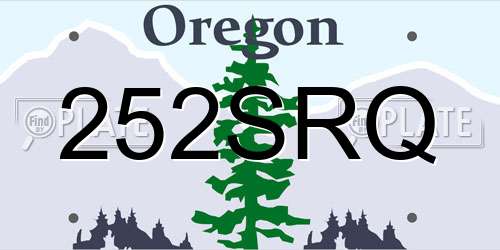252SRQ Oregon License Plate