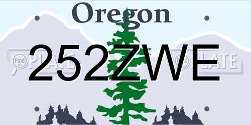 252ZWE Oregon License Plate