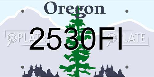 2530FI Oregon License Plate