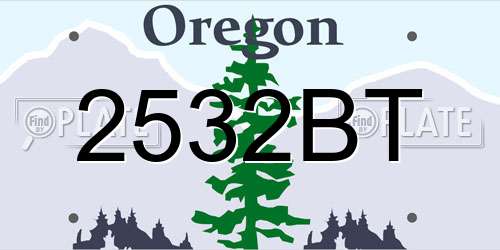 2532BT Oregon License Plate
