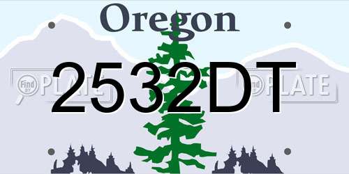 2532DT Oregon License Plate