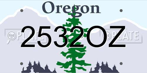 2532OZ Oregon License Plate