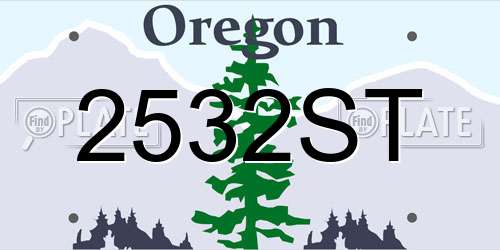 2532ST Oregon License Plate