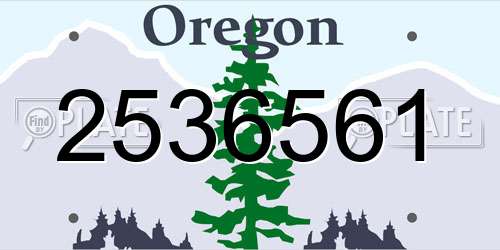 2536561 Oregon License Plate