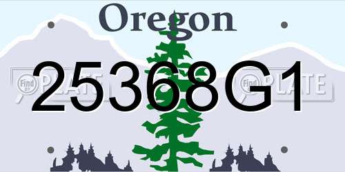 25368G1 Oregon License Plate