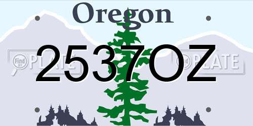 2537OZ Oregon License Plate