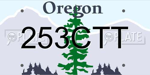 253CTT Oregon License Plate