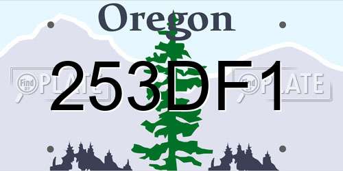253DF1 Oregon License Plate