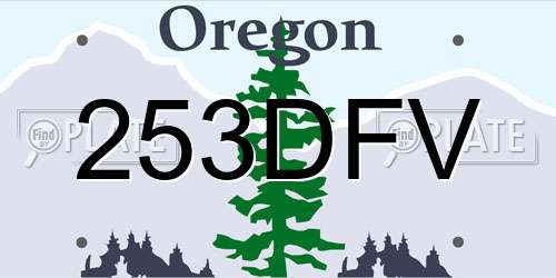 253DFV Oregon License Plate