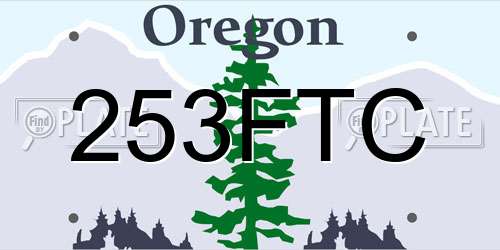 253FTC Oregon License Plate