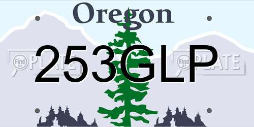 253GLP Oregon License Plate