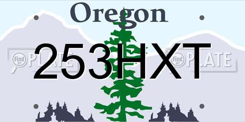 253HXT Oregon License Plate