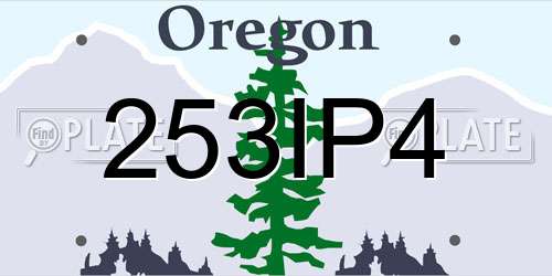 253IP4 Oregon License Plate