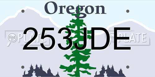 253JDE Oregon License Plate