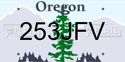 253JFV Oregon License Plate